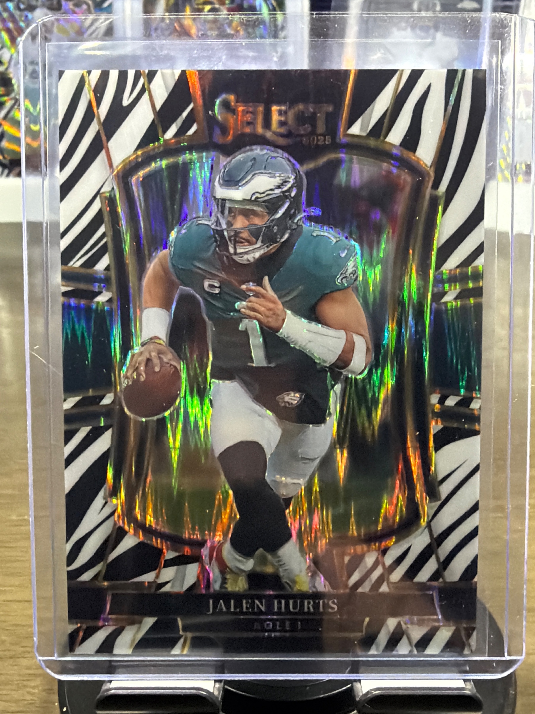 2025 Select Jalen Hurts Zebra Prizm #190 Premier Level Front