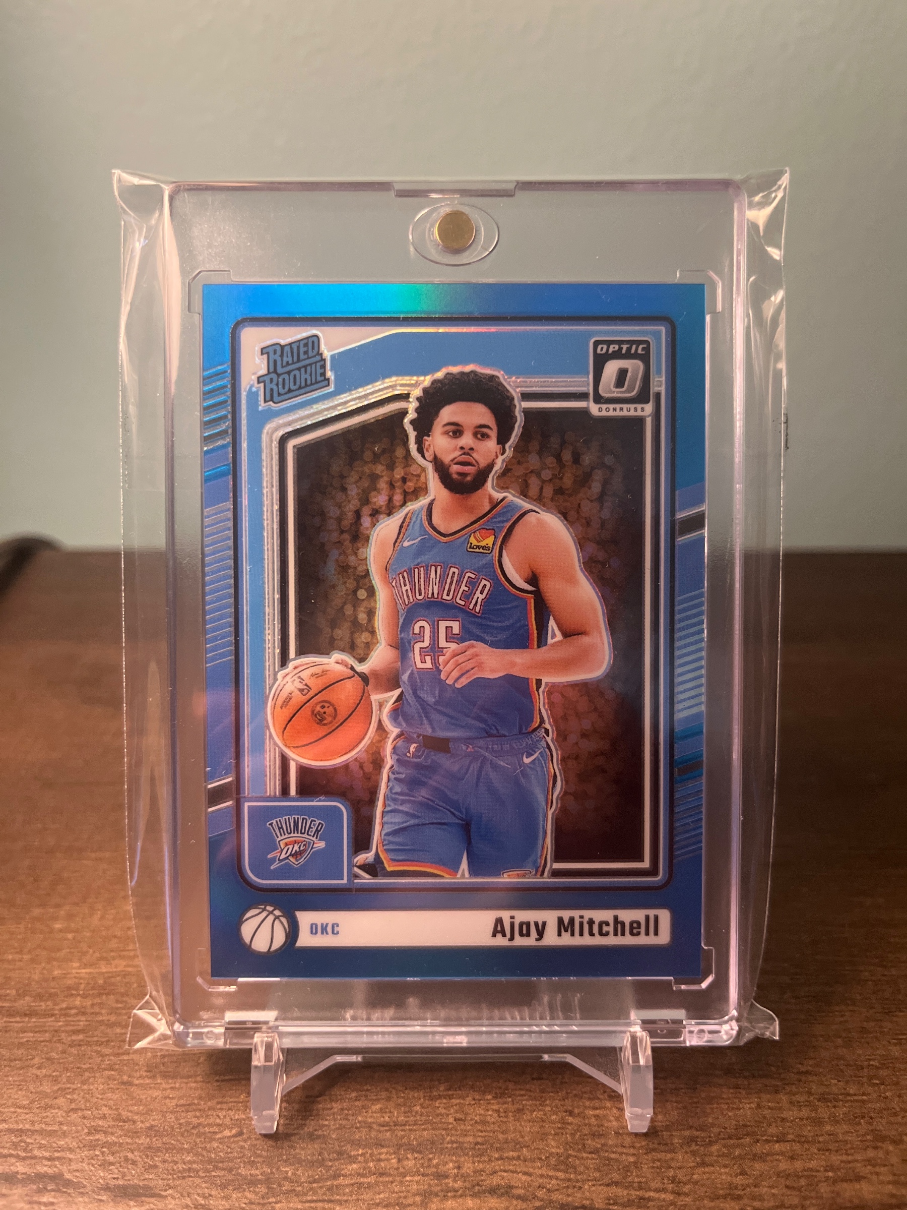 2024-25 Donruss Optic Ajay Mitchell Rated Rookie Blue Prizm /225 #274 RC