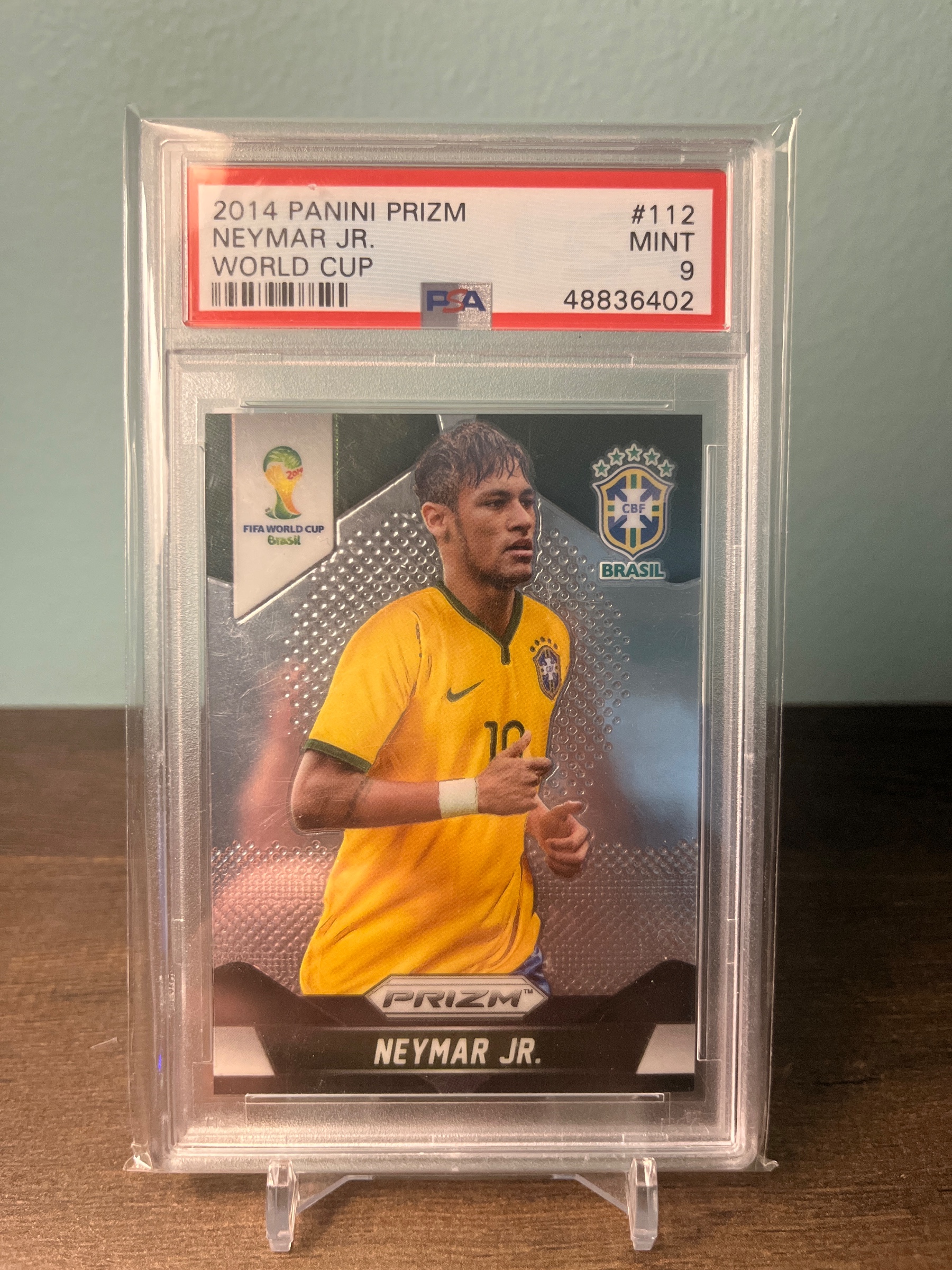 2014 Panini Prizm World Cup Neymar Jr. #112 PSA 9 Front
